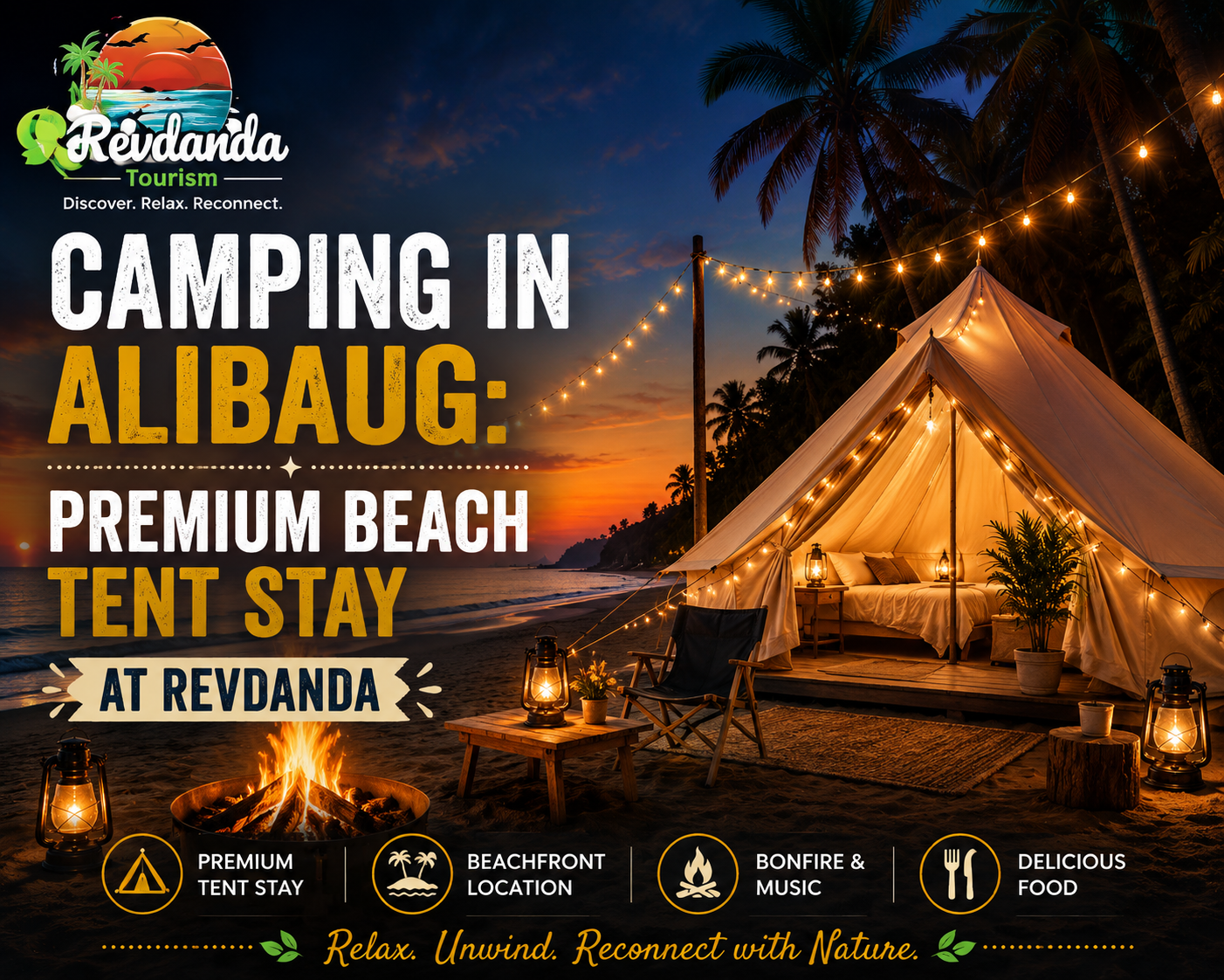 camping in alibaug premium beach tent stay