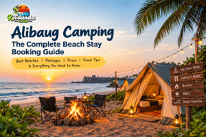 Alibaug camping beach stay with sea view tents, bonfire, BBQ and sunset at Revdanda Beach