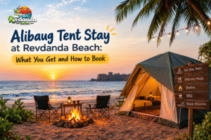 Alibaug tent stay at Revdanda Beach with sea-view tent and bonfire